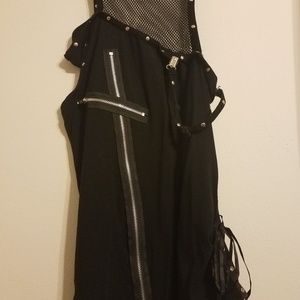 Mesh and zipper tank top